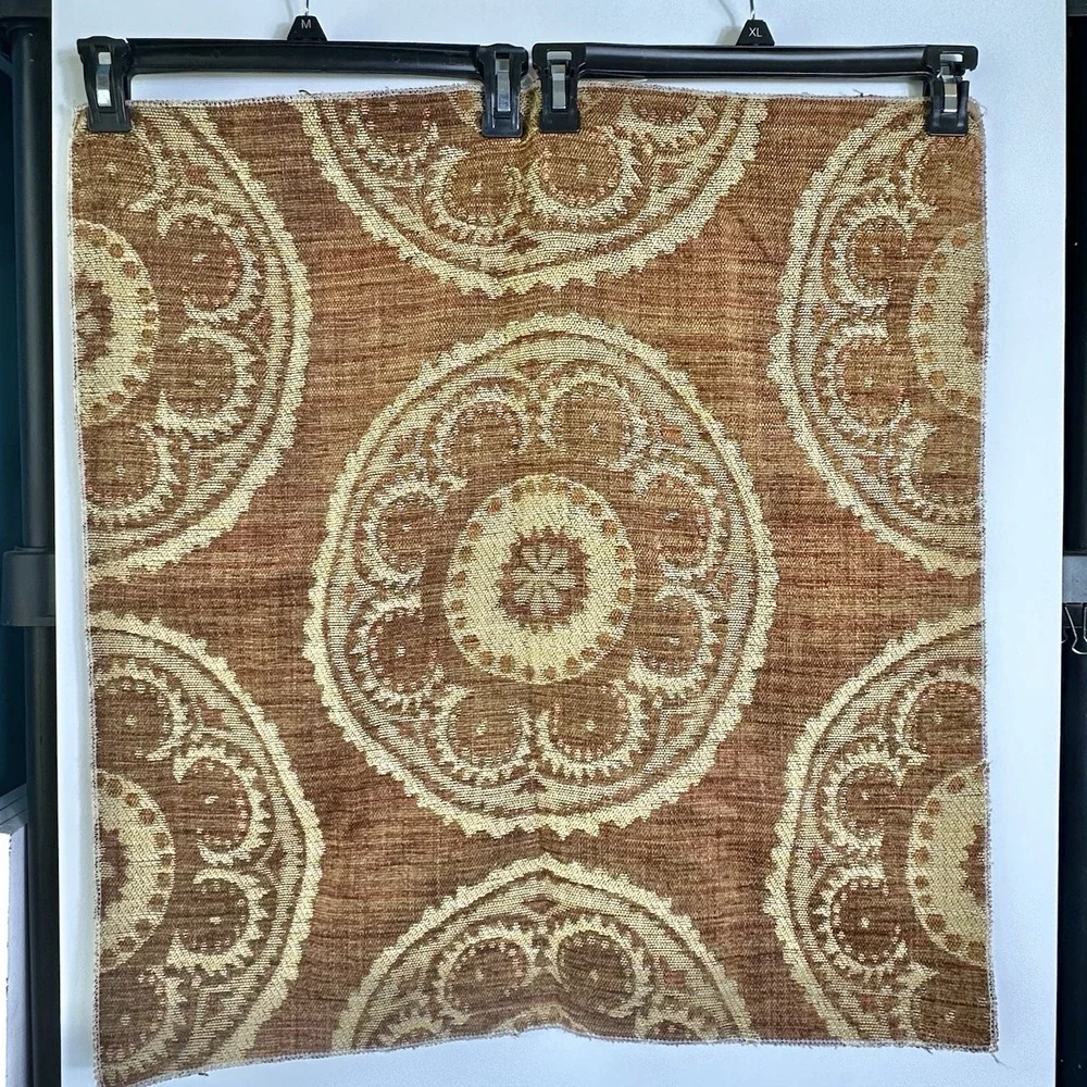 Boho Medallion Tapestry Upholstery Fabric Panel Throw Reversible 24x26‎ Browns